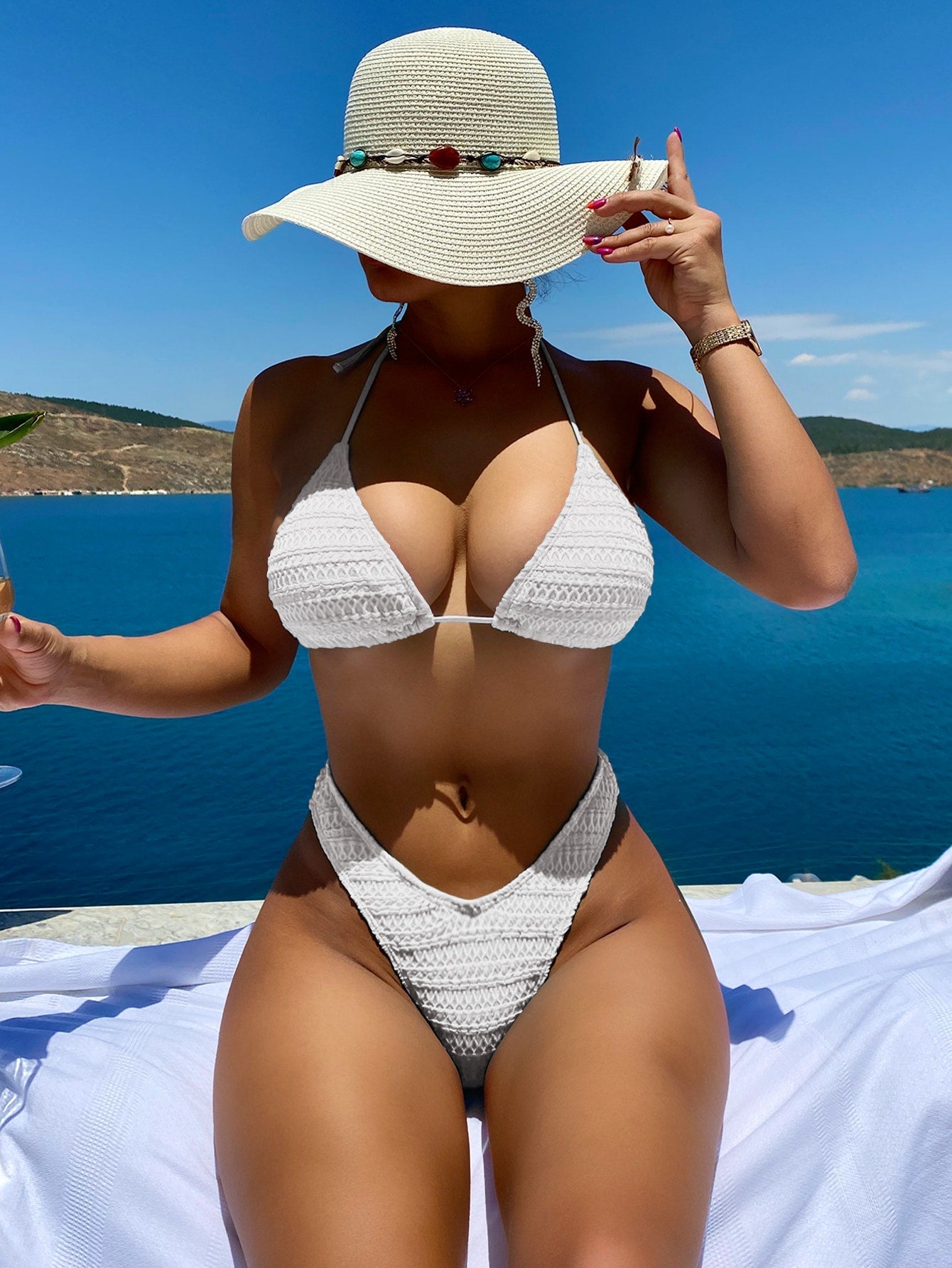 Biquíni Texturizado Halter Sexy