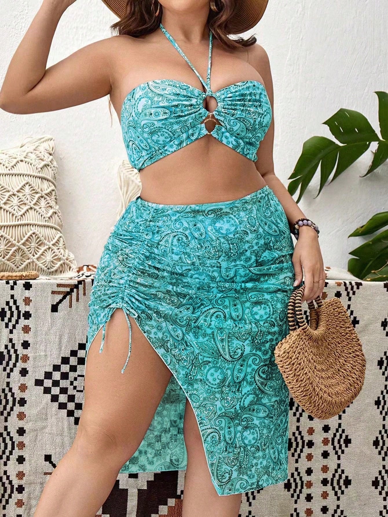 Biquíni Plus Size Estampado Com Saia