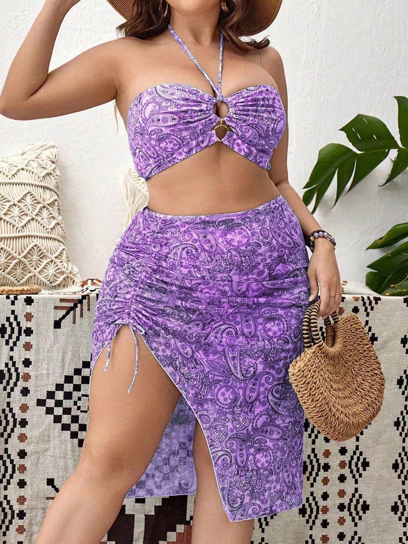 Biquíni Plus Size Estampado Com Saia