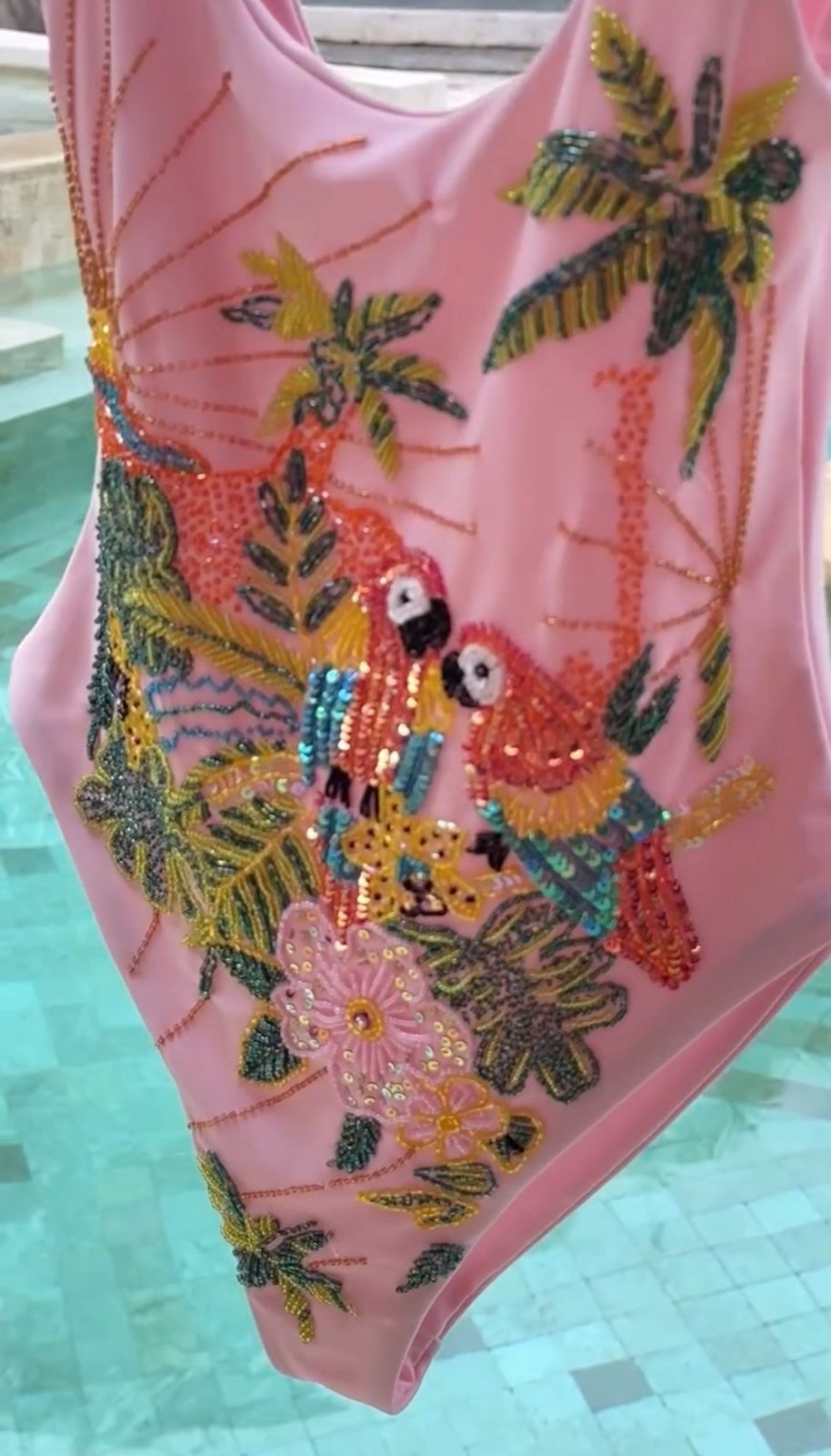 Maiô Pink Paraíso Tropical
