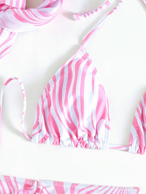 Biquíni Estampado 4 Peças Com Saia