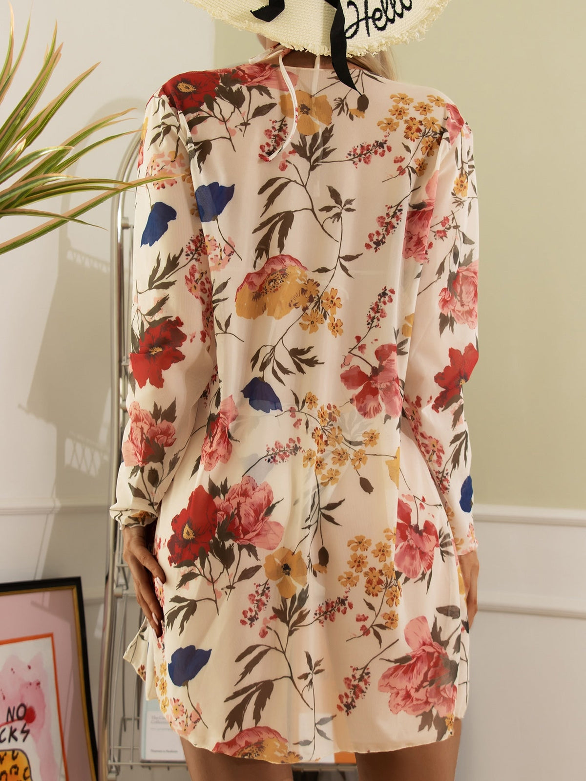 Biquíni Floral Com Kimono 3 Peças