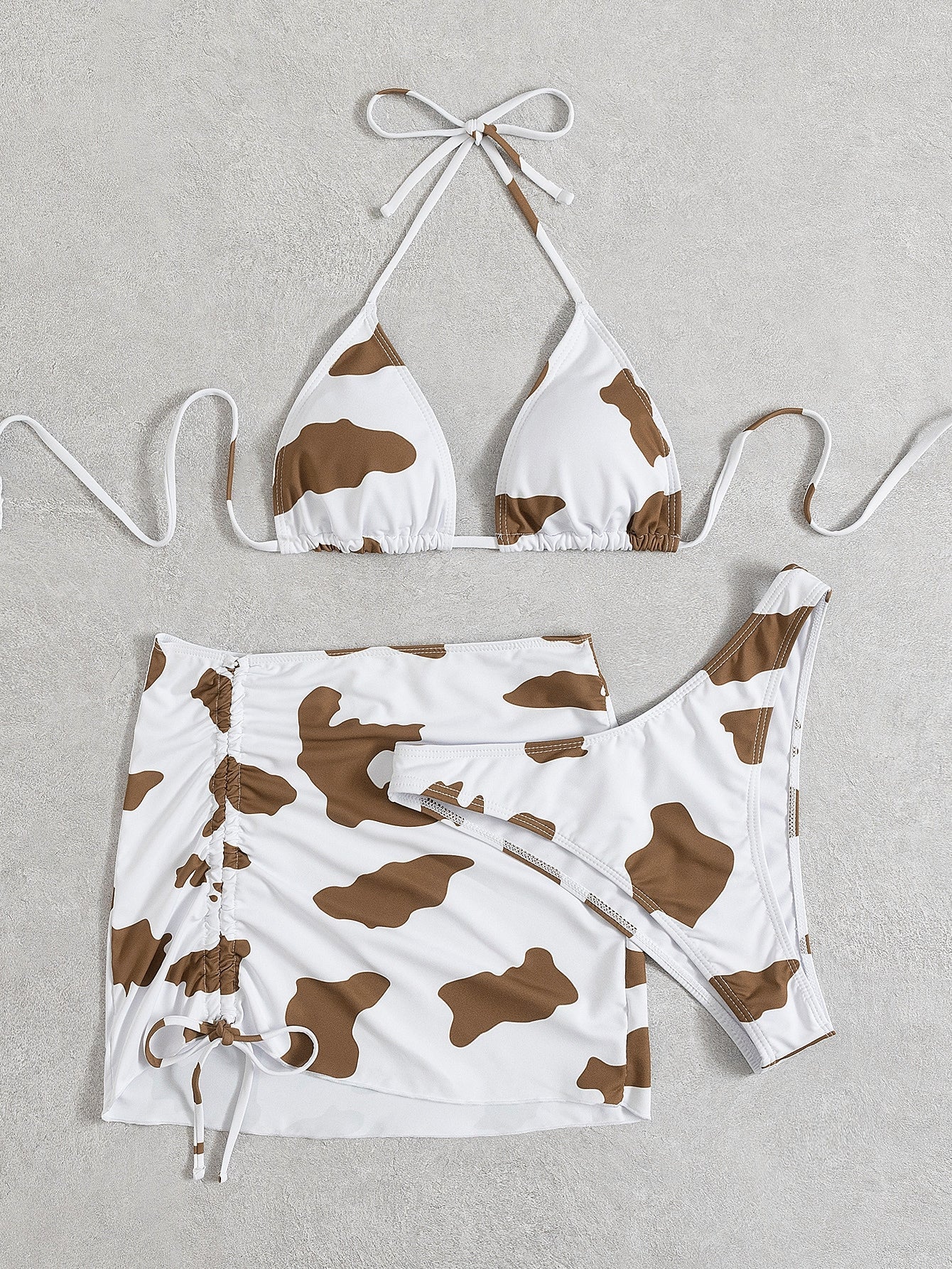 Biquíni Triângulo Com Saia Estampada