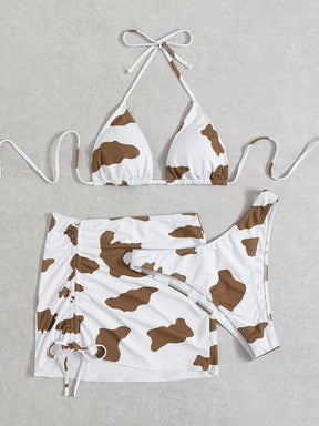Biquíni Triângulo Com Saia Estampada