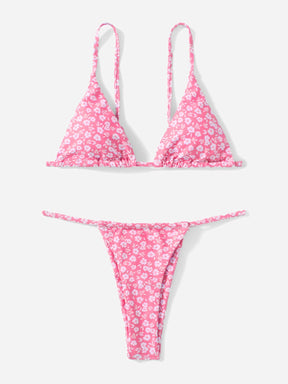 Biquíni Floral Com Laço Nas Costas
