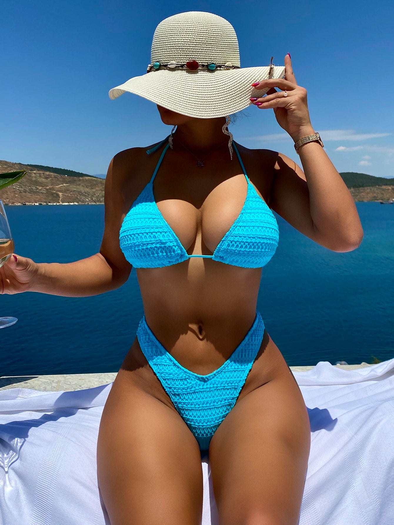 Biquíni Texturizado Halter Sexy