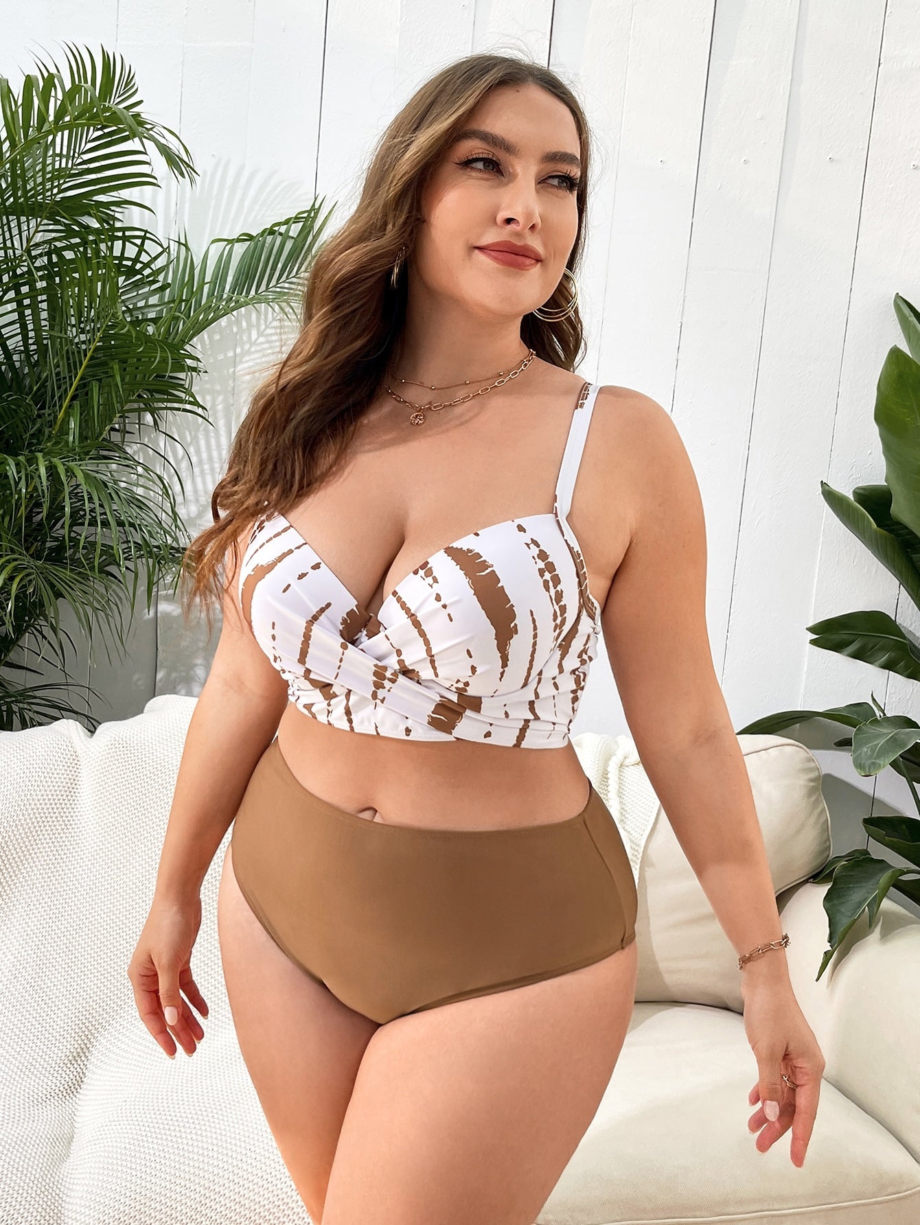 Biquíni Plus Size Tie-Dye Com Kimono