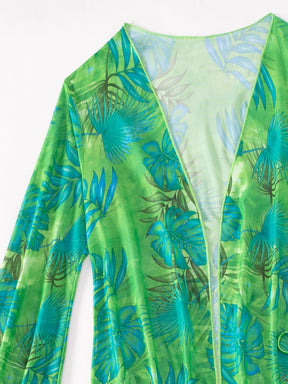 Biquíni Tropical Com Kimono 3 Peças