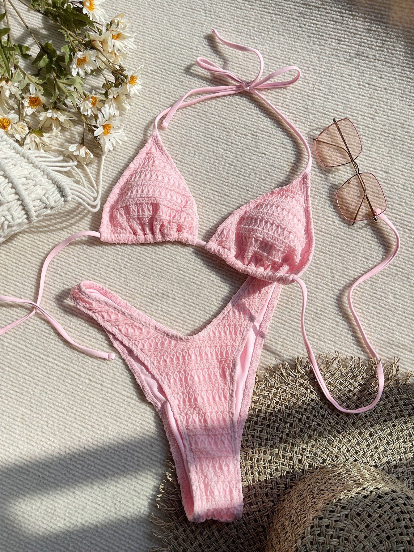 Biquíni Texturizado Halter Sexy