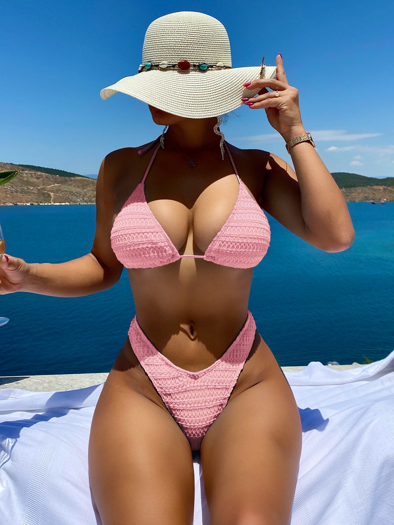 Biquíni Texturizado Halter Sexy