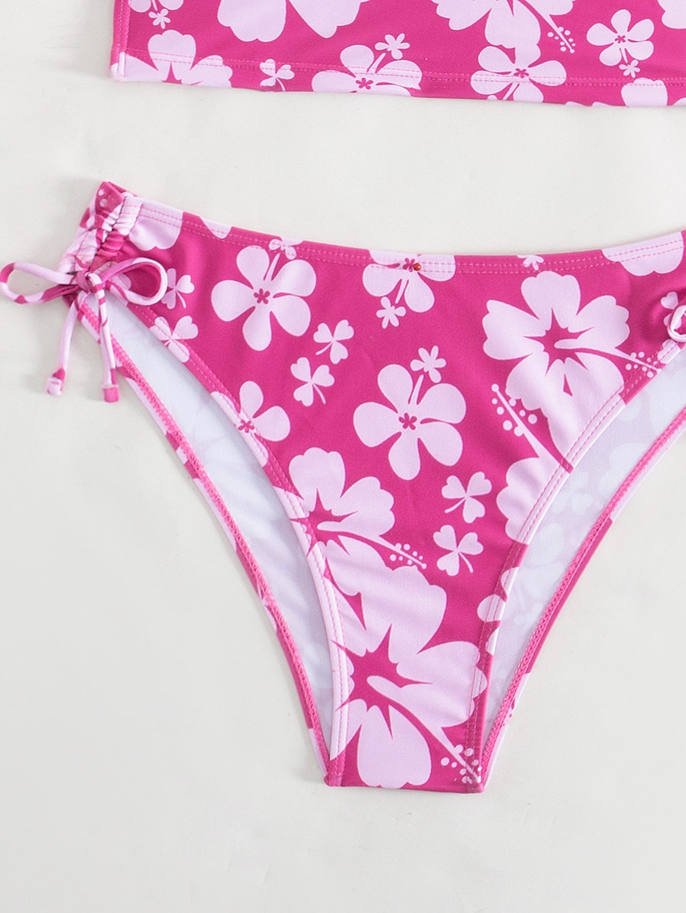 Biquíni Floral Halter Com Laços