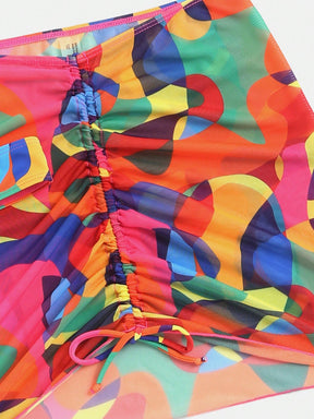 Biquíni Estampado Com Saia E Bandana