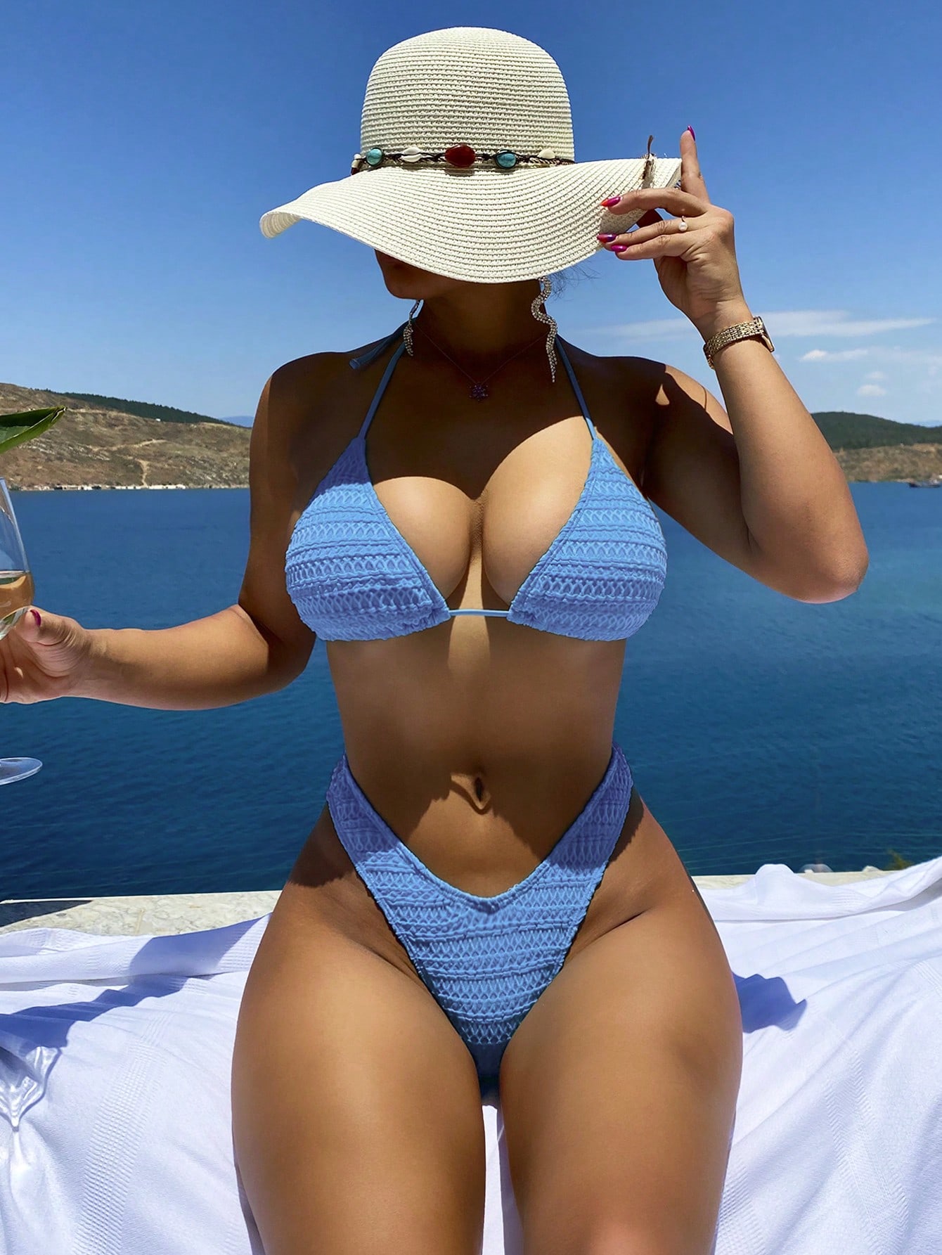 Biquíni Texturizado Halter Sexy