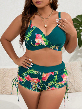 Biquíni Plus Size Tropical Com Bojo