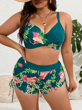 Biquíni Plus Size Tropical Com Bojo