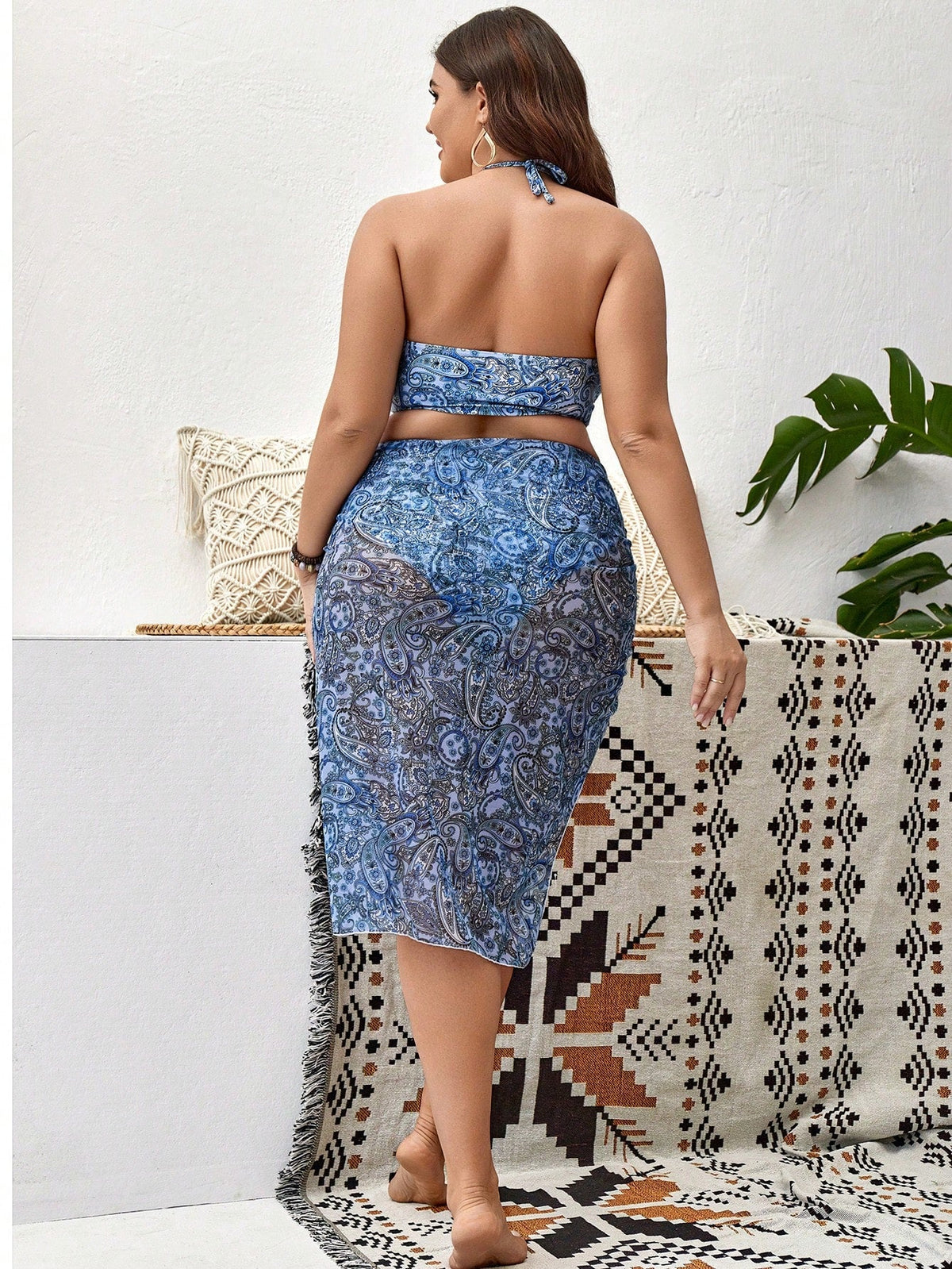 Biquíni Plus Size Estampado Com Saia
