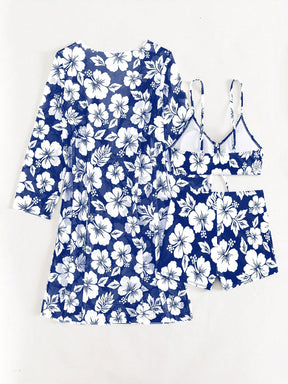 Biquíni Floral Com Kimono