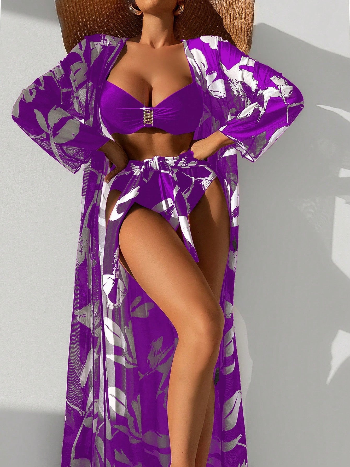 Biquíni Tropical Com Kimono