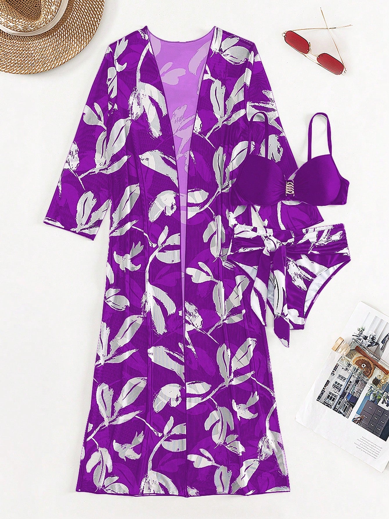Biquíni Tropical Com Kimono