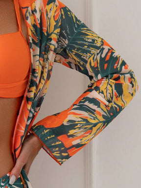 Biquíni Tropical Estampado 3 Peças