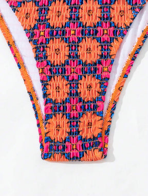 Biquíni Floral Halter Com Amarração