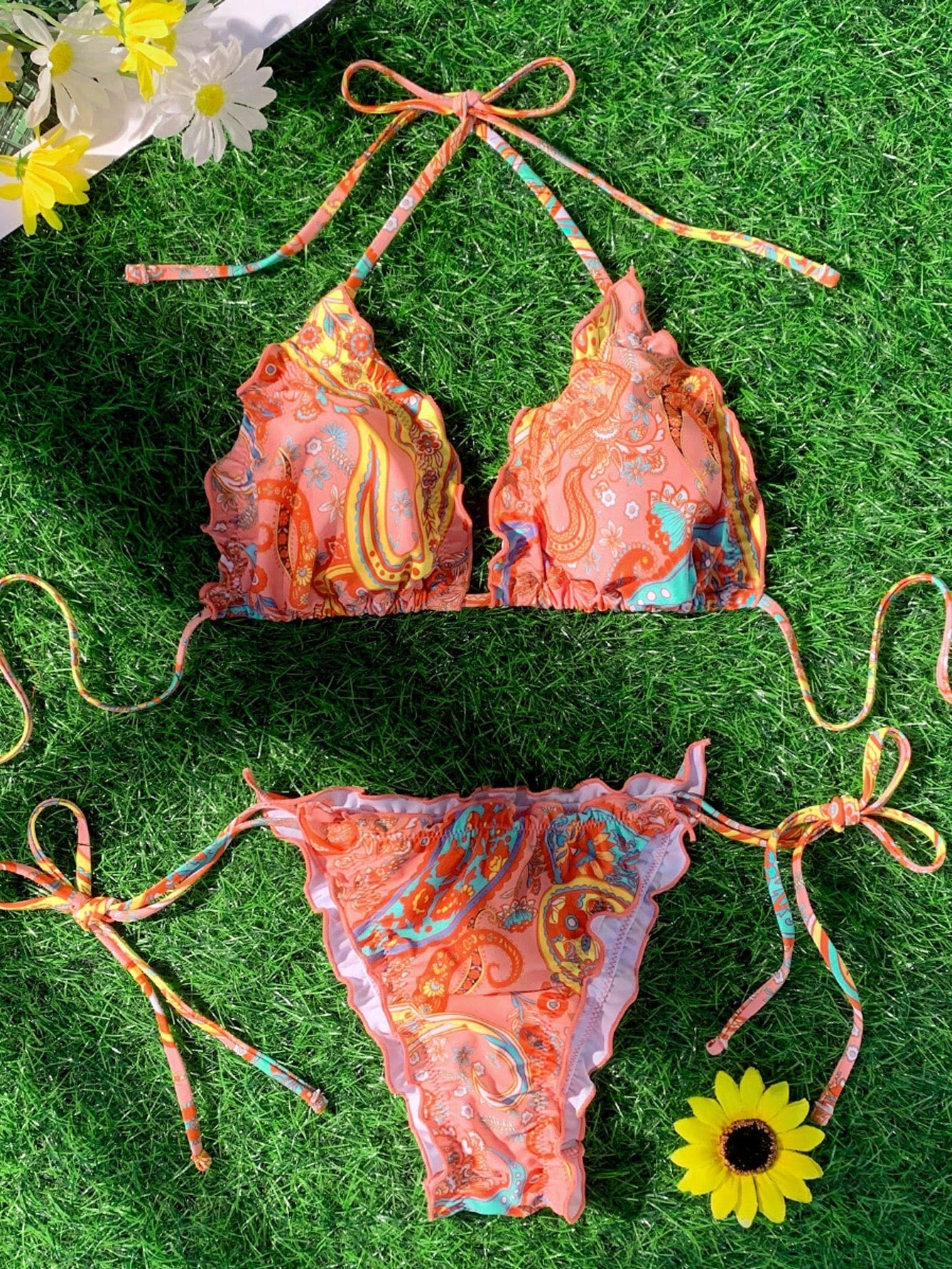 Biquíni Paisley Com Amarração Lateral