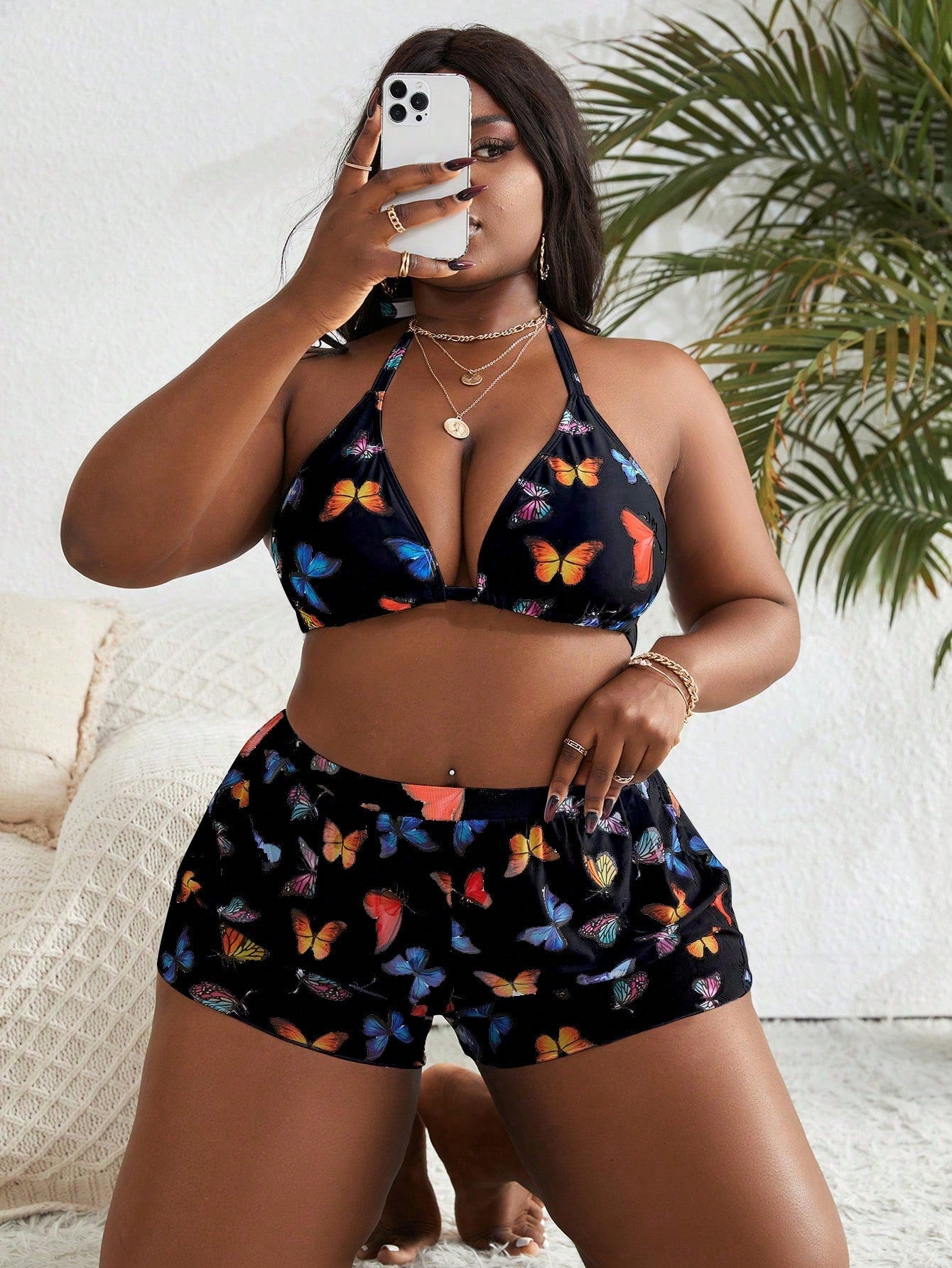 Biquíni Plus Size Borboleta 3 Peças