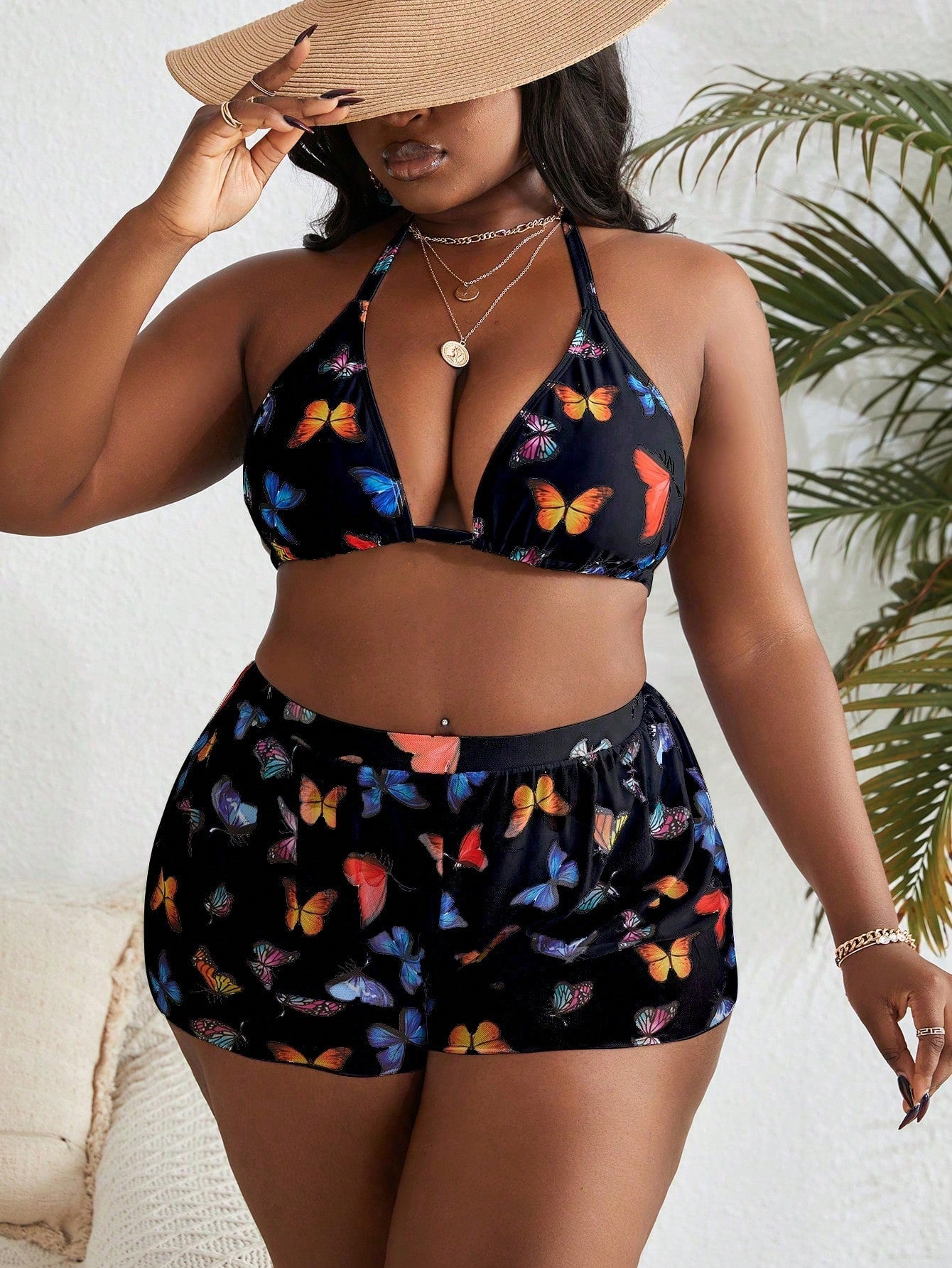 Biquíni Plus Size Borboleta 3 Peças