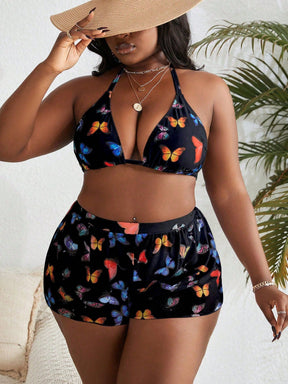 Biquíni Plus Size Borboleta 3 Peças