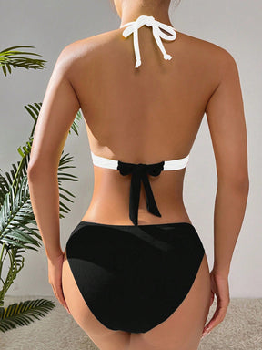 Biquíni Color Block Halter Sexy
