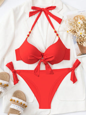 Biquíni Floral Halter Com Bojo