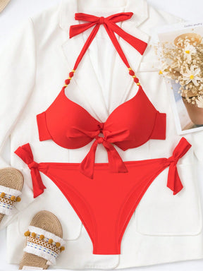 Biquíni Floral Halter Com Bojo