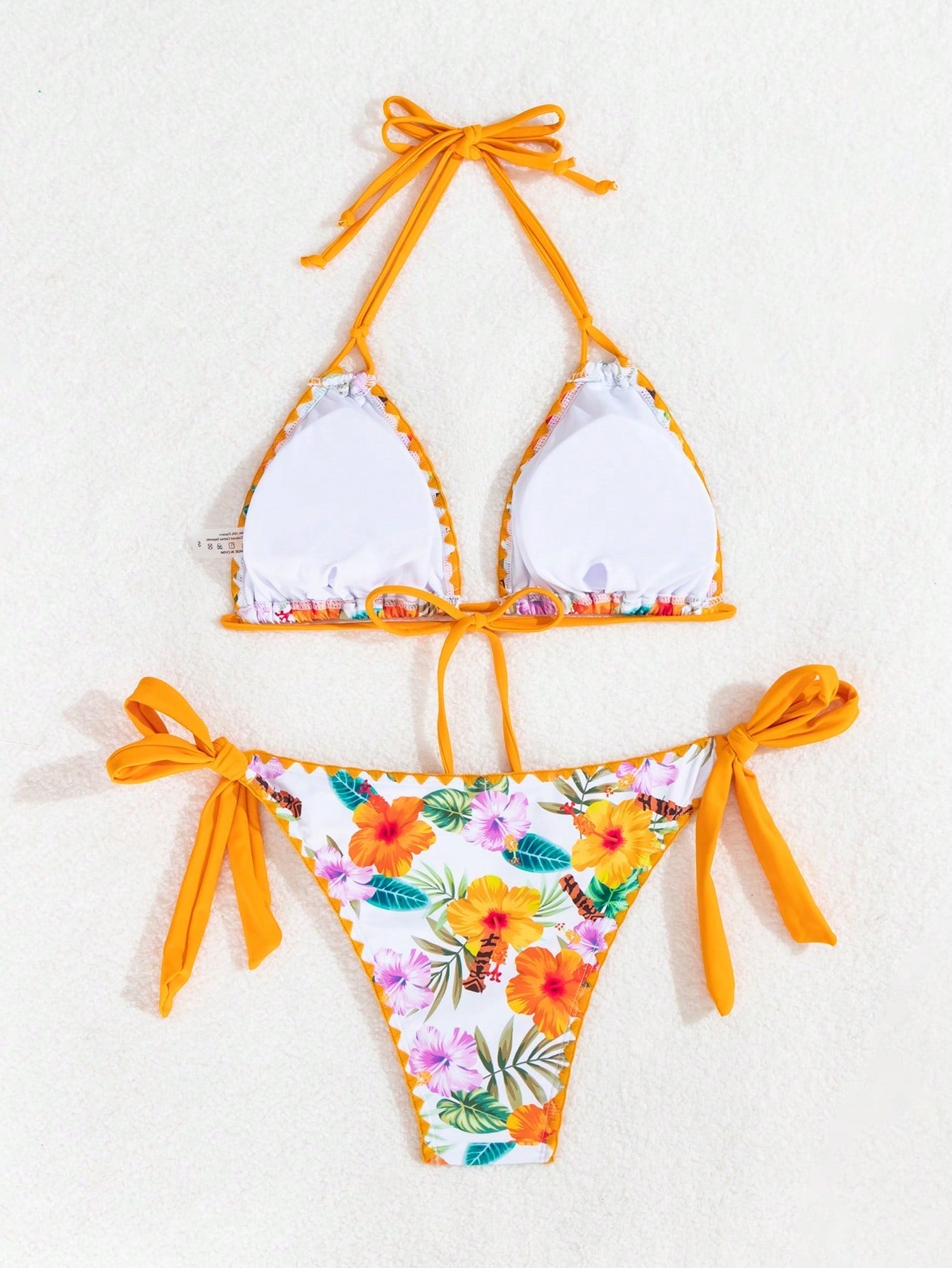 Biquíni Floral Com Amarração Halter