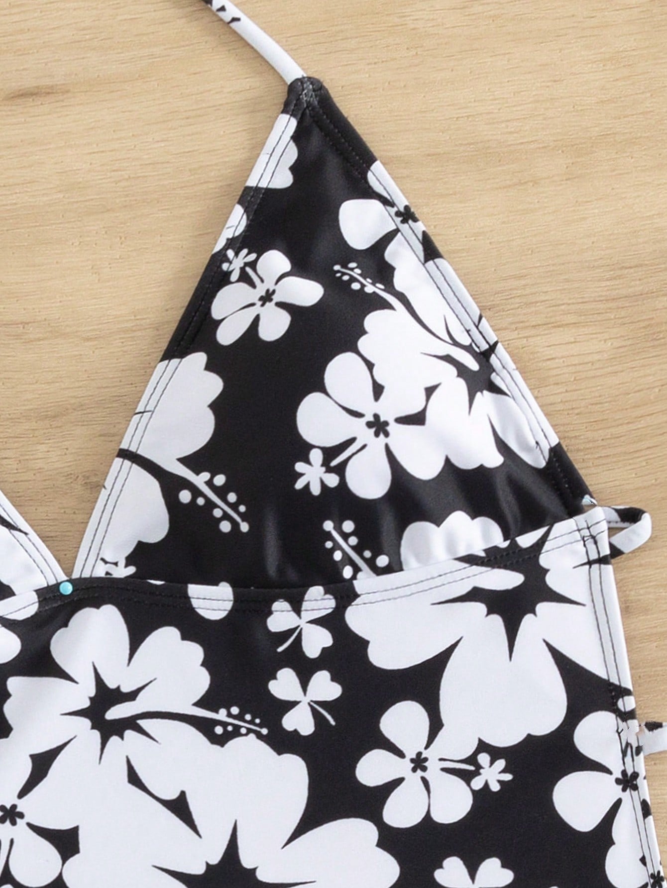 Biquíni Floral Halter Com Laços