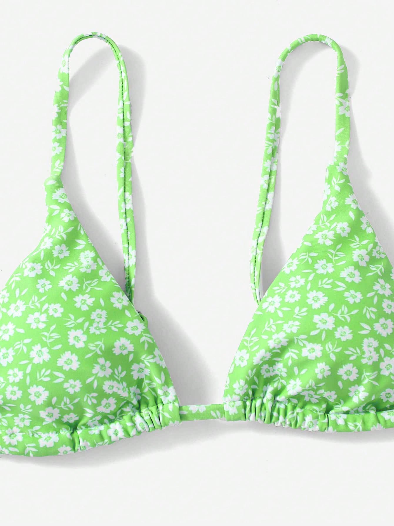 Biquíni Floral Com Laço Nas Costas