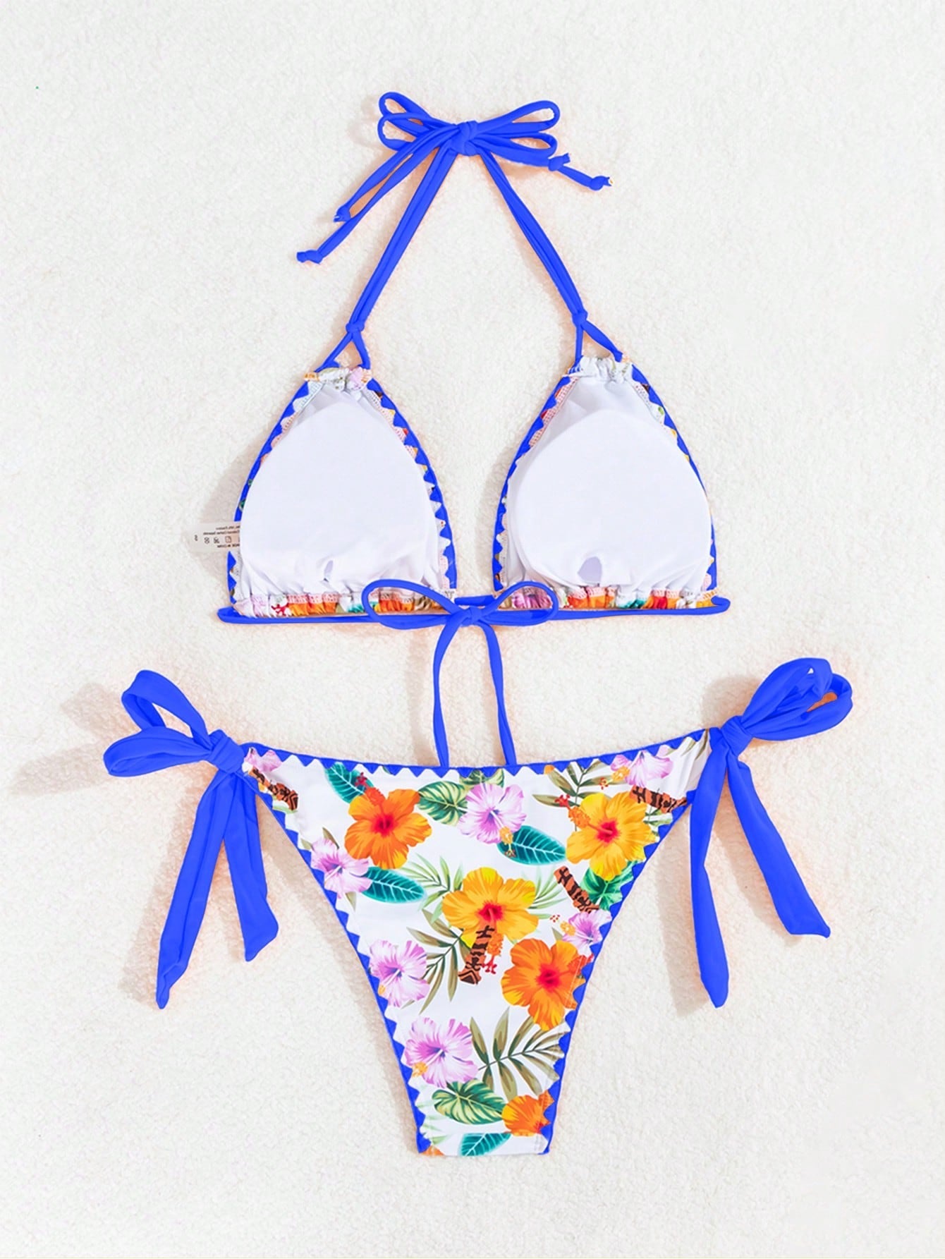 Biquíni Floral Com Amarração Halter