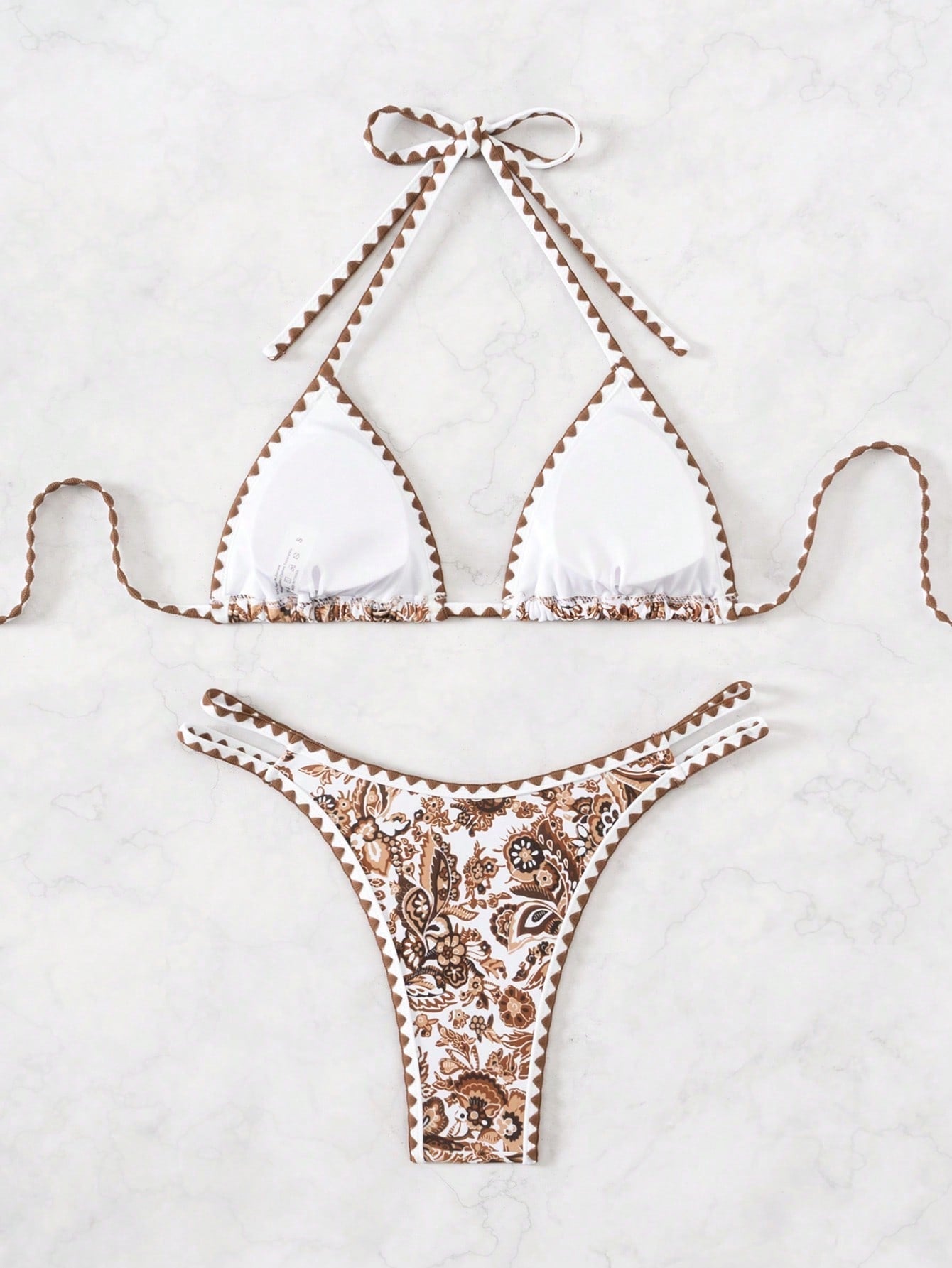 Biquíni Halter Estampa Tropical