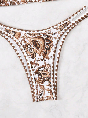 Biquíni Halter Estampa Tropical
