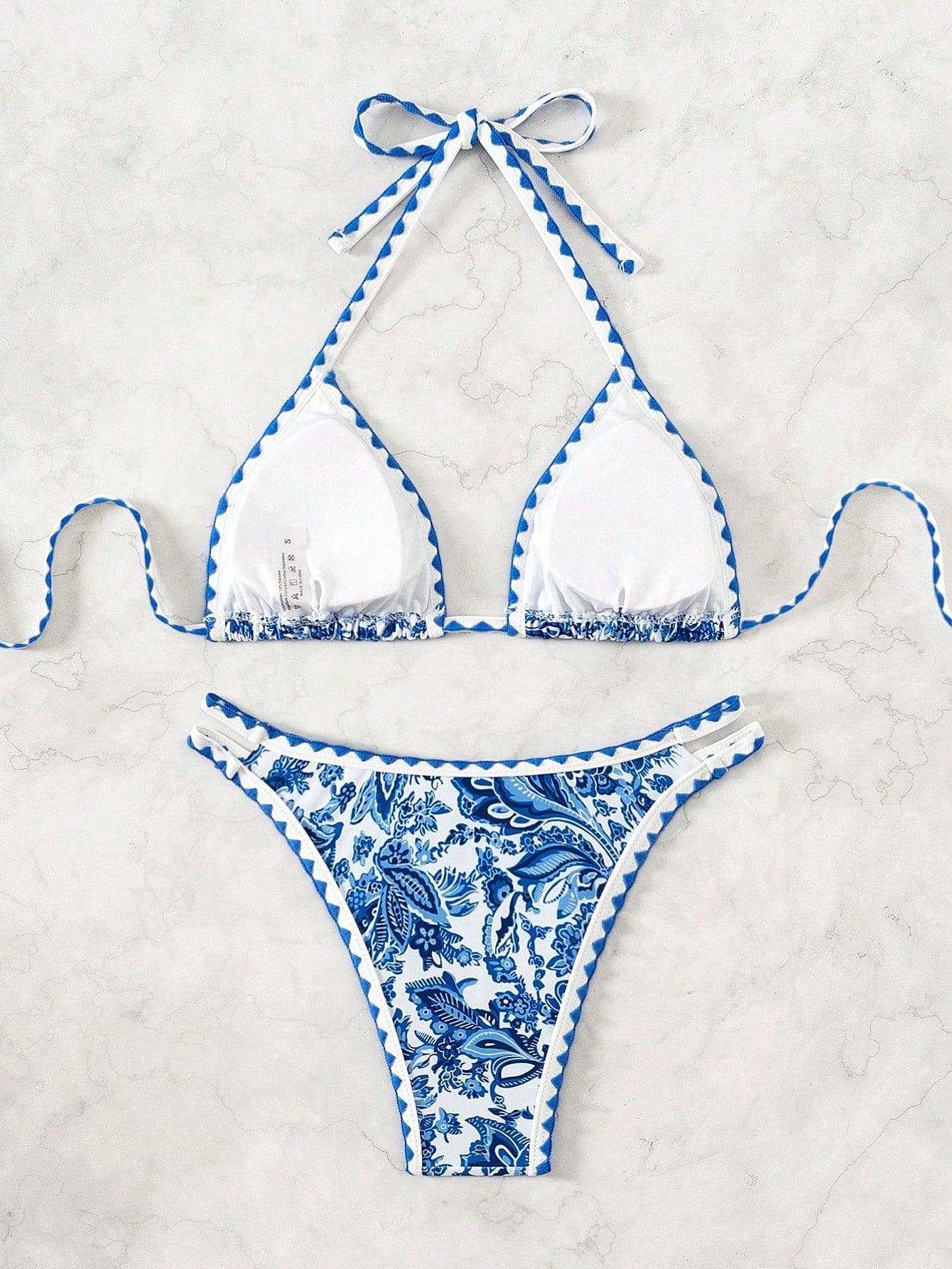 Biquíni Halter Estampa Tropical