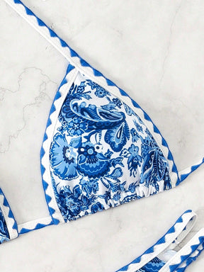 Biquíni Halter Estampa Tropical