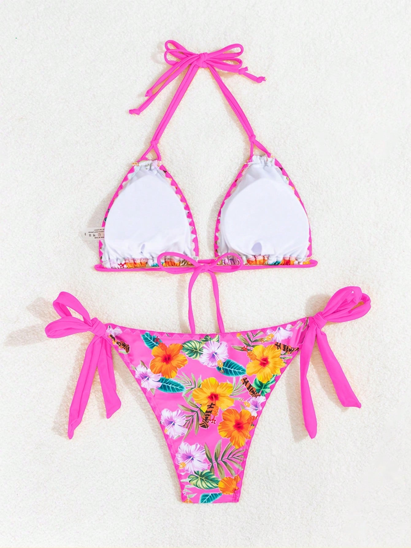 Biquíni Floral Com Amarração Halter