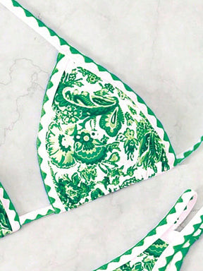 Biquíni Halter Estampa Tropical