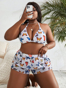 Biquíni Plus Size Borboleta 3 Peças