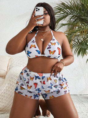 Biquíni Plus Size Borboleta 3 Peças