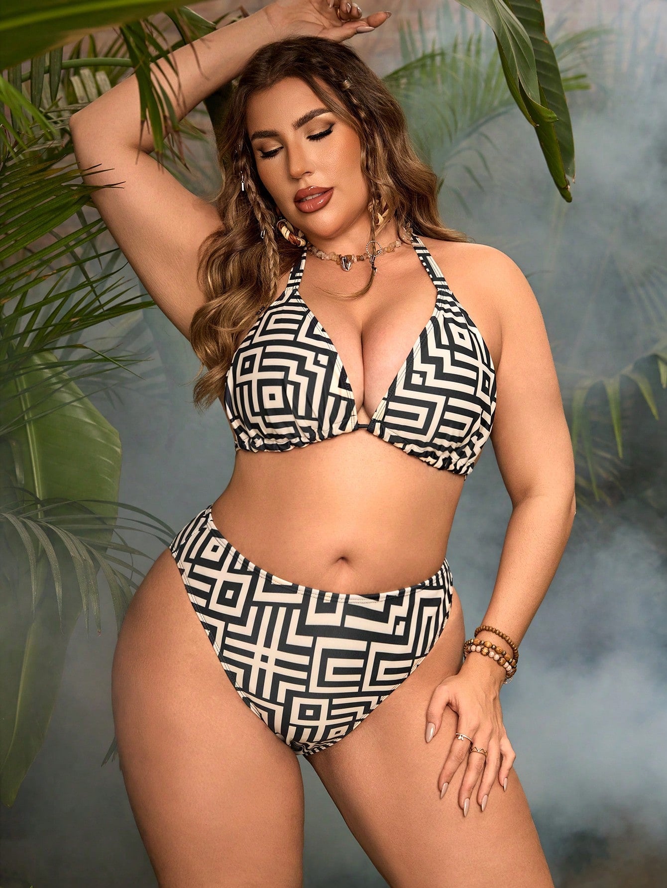 Biquíni Plus Size Estampado 4 Peças