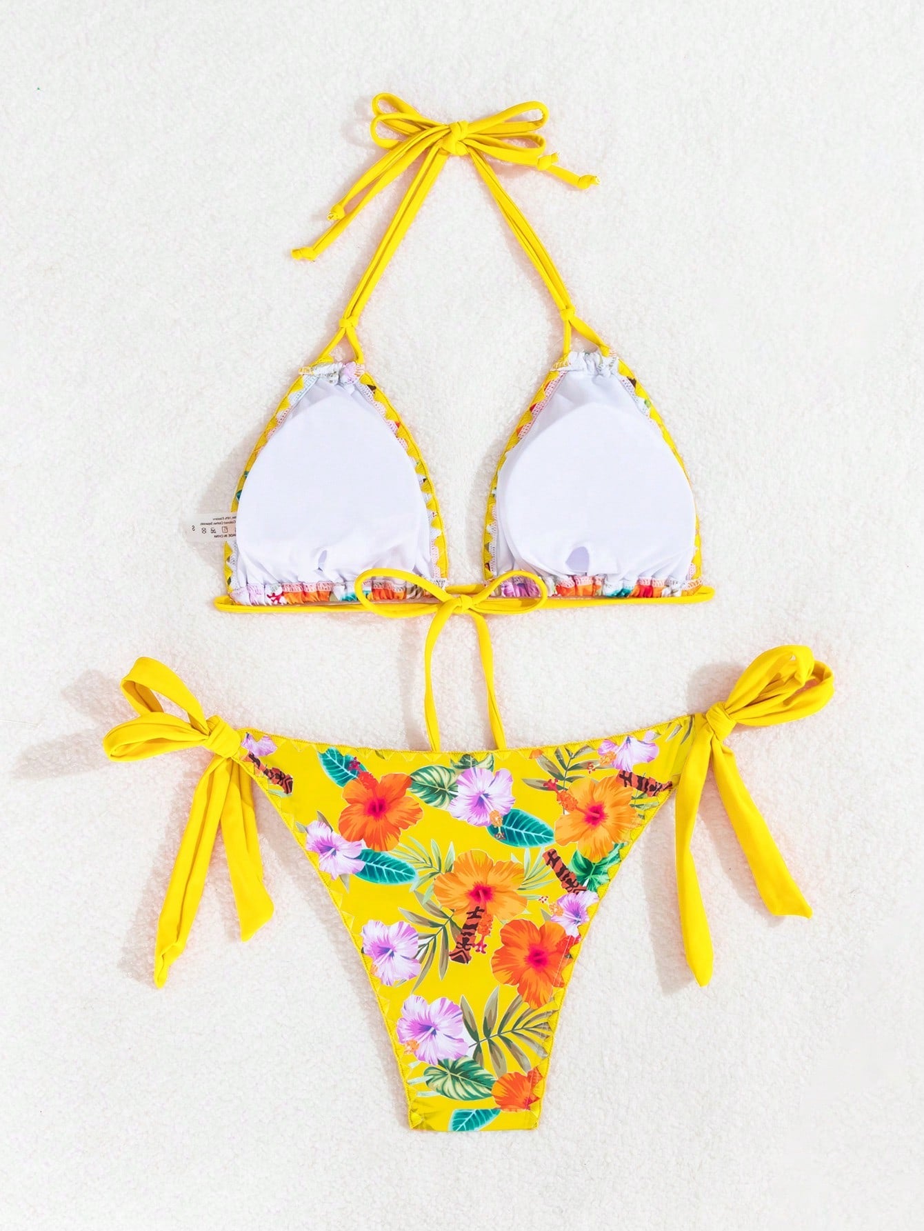 Biquíni Floral Com Amarração Halter