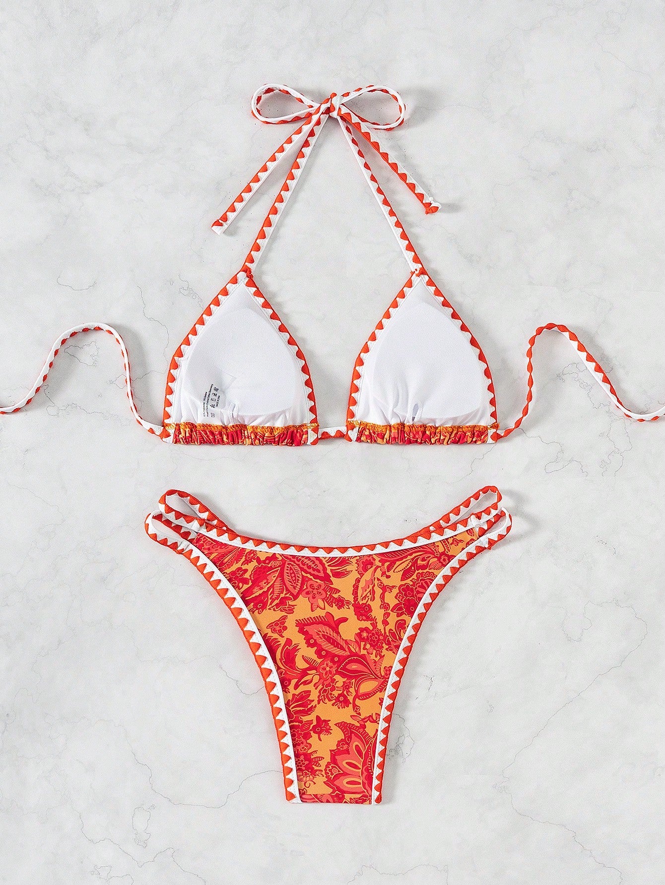 Biquíni Halter Estampa Tropical