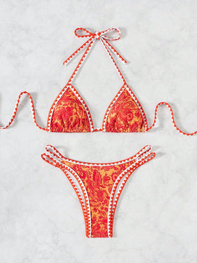 Biquíni Halter Estampa Tropical