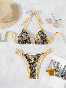 Biquíni Halter Estampa Tropical