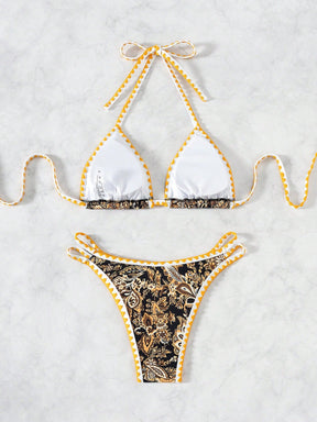 Biquíni Halter Estampa Tropical